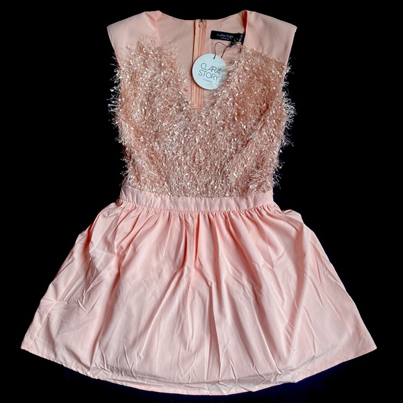 JUST DROPPED #75 Pretty In Pink Fringe Bodice Fit & Flare Skater Dress S M L - Picture 3 of 9